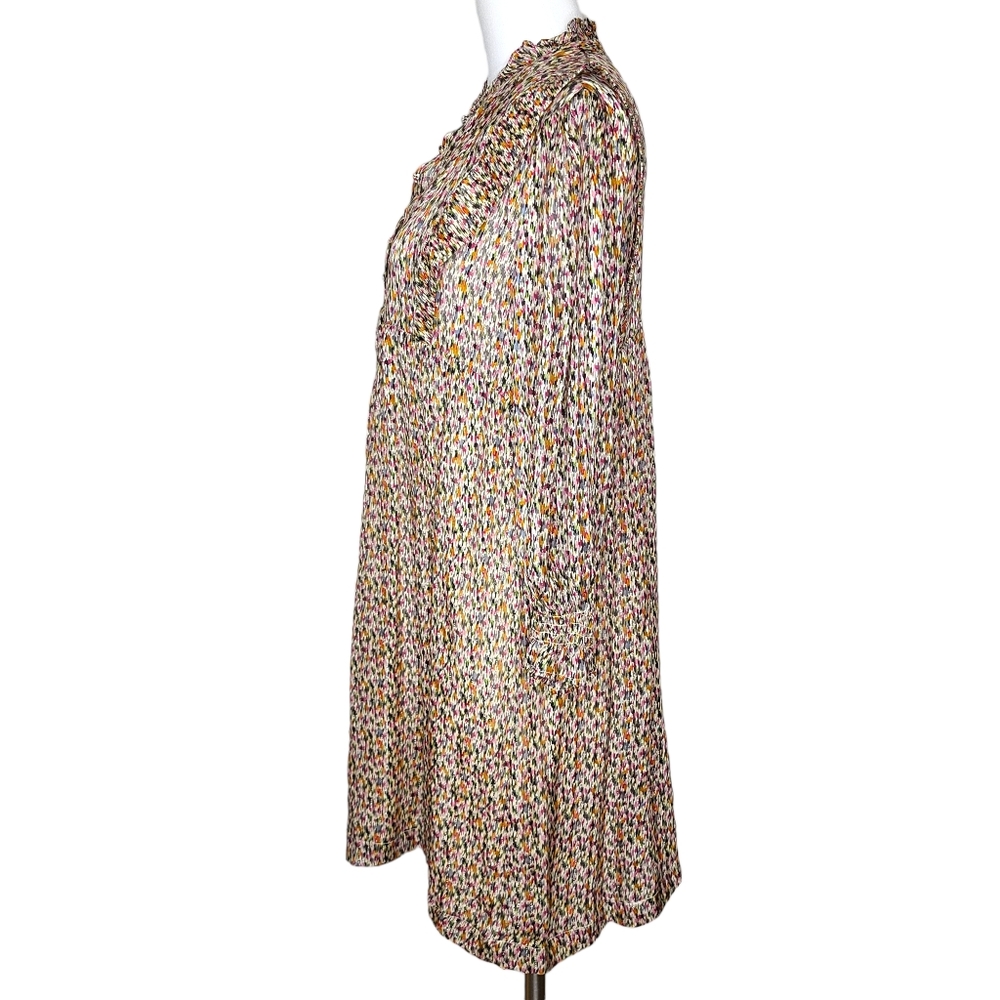 ba&sh Lady Dress Silk Metallic Multicolor Ruffles Mini Cream M - Picture 4 of 12
